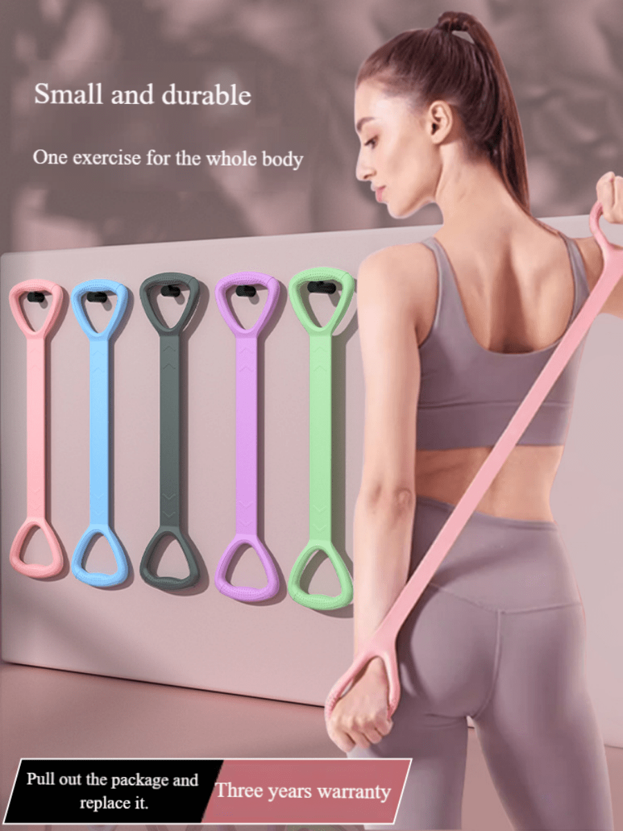 8-Shaped Resistance Bands Yoga Fitness Elastic Bands Shoulder Opener Back Shaper TPE Pull Rope Workout Equipment For Women