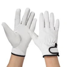 1 Pair Goatskin Leather Work Gloves – Durable Impact-Reducing Safety Gloves For Industrial And Home Use
