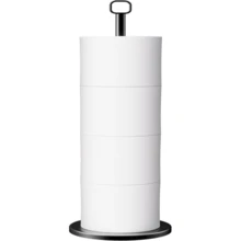 Chinpakden Toilet Paper Holder Stand - Free-Standing Tissue Paper Storage With Reserve Function, Stainless Steel Toilet Paper Roll Holder For Bathroom, Black - ColorA - 查看 2