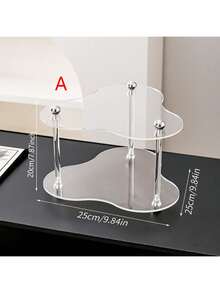 亚克力不对称双层托盘，珠宝化妆品展示柜，适用于派对、婚礼、生日等场合的桌面装饰展示架