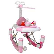 Joykoo Andadera para Bebé Mecedora Diseño de Hongo Musical Bastón con Toldo Altura Ajustable Plegable Ruedas de Goma - Rosa - Ver 7