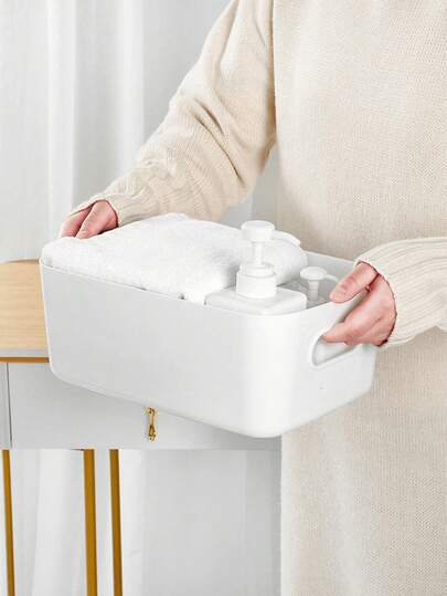 10pcs Stackable Plastic Storage Boxes With Handles, Suitable For Office, Home, Wardrobe; 5pcs/2pcs Multi-Purpose Storage Baskets, Durable Containers For Socks, Underwear, Stationery, Cosmetics, Space-Saving Drawer-Style Storage Boxes [Plastic Items May Be Slightly Deformed, Actual Size Slightly Smaller Than Pictures, Please Consider Before Purchasing]