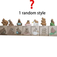 1 pieza Figura decorativa de resina de Capibara, decoración creativa para el salpicadero del coche, decoración de escritorio del hogar, figura de animal como regalo, surtido al azar