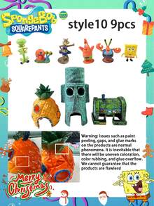SpongeBob SquarePants 1 Bộ Trang Trí Bể Cá Hình Ngôi Nhà Dứa Bằng Bọt Biển, Bộ Trang Trí Bể Cá Bền Chắc, Thích Hợp Để Trang Trí Không Khí Tiệc Tết, Trang Trí Tiệc - Nhiều màu - Xem 22