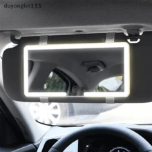 Universal LED Car Interior Touch Makeup Mirror High Brightness Adjustable Sun Visor Finger - White - View 1