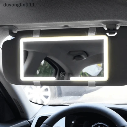 Universal LED Interior Do Carro Toque Espelho De Maquiagem Alta Viseira Solar Brilho Ajustável Dedo