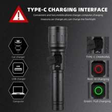 Alonefire X94 Multifunctional Portable Zoom Rgb Flashlight Creative Portrait Atmosphere Light Emergency Light Adventure Camping Tactical Lanterns