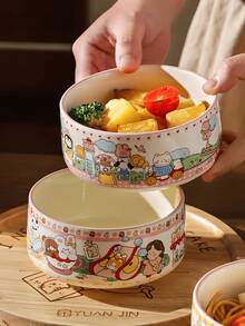 1 chiếc bát sứ hoạt hình dễ thương, thích hợp dùng cho tiệc trà chiều, các món tráng miệng, sữa chua, salad, cháo yến mạch ăn sáng, dùng tại nhà, nhà hàng, quán cà phê, cửa hàng tráng miệng, làm quà tặng, tiệc tùng. - Nhiều màu - Xem 4