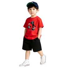Camiseta Infantil Ombro A Ombro Manga Curta Estampada Empina Moto 100% Algodão Camisa Premium Infantil De Menino - Vermelho - Visão 2
