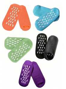 1 Pair Moisturizing Socks Heel Gel Sock Rough Foot Care Treatment Soft Silicone Gel Lined Infused Lotion Spa Socks Cotton Gel Sleeves For Repairing Softening Dry Cracked Feet Skins, To Be Used With Your Favorite Lotions And Creams For Foot Moisturizing, Suitable For Mother's Day, Wedding Season Gift ﻿ - Multicolor - View 5