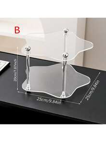 亚克力不对称双层托盘，珠宝化妆品展示柜，适用于派对、婚礼、生日等场合的桌面装饰展示架