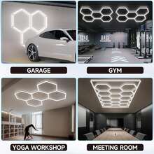 LED Garage Light, Ceiling Commercial Lighting Fixture, Honeycomb Tube, High Brightness, LED Bulb, Suitable For Garage, Barbershop, Gym, Dance Hall, Laundry Room, Studio, Shopping Mall - white light - View 8