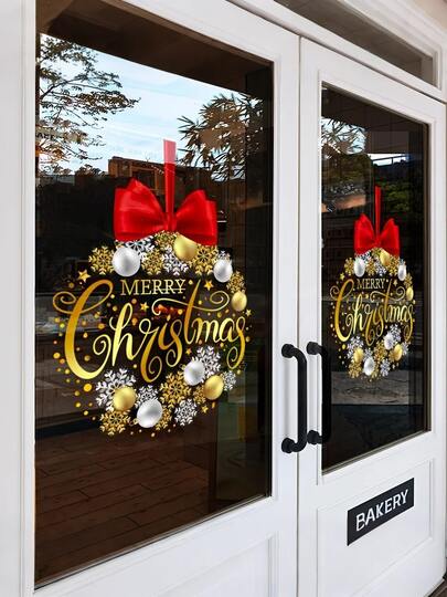 1 a 2 adesivos decorativos de Natal para janelas. Não requer cola; utiliza design estático para fácil aplicação e reutilização. Adesivo de vidro dupla face visível, adequado para decoração de casa, banheiro, festa, loja, decoração de Natal, adesivos de parede, decoração de quarto, decoração de parede, decoração de Natal para casa.
