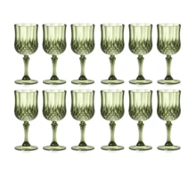 1/3/6/12/24 piezas Vasos de vino reutilizables con relieve vintage, Vasos de champán y cócteles resistentes, Vasos para jugo, Adecuados para fiestas, bodas