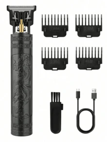 Cortadora de pelo eléctrica 2 en 1 HIENA T9 con pantalla digital, portátil y ligera, fácil de usar, apta para uso doméstico (también disponible cortadora de pelo de hoja única) - Multicolor - Ver 4