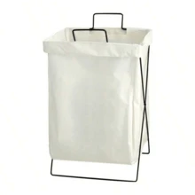 Large Foldable Clothes Organizer Basket 35x55 With Stand - Màu be - Xem 5