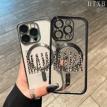 Teléfono con lente magnética y acabado electrochapado, diseño "Letter Print". Compatible con carga inalámbrica magnética y compatible con phone 16 Pro Max, 16, 15 Pro, 14, 14 Plus/14 Pro Max, 13, 13 Pro, 12 Pro, 11/11 Pro y la serie Pro. Es un excelente teléfono para amigos, cumpleaños y festividades. - Morado - Ver 3
