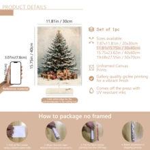 لوحة جدارية فنية عتيقة، لوحة كانفاس لشجرة عيد الميلاد والهدايا العتيقة، ديكور لوحة شجرة عيد الميلاد، ديكورات عيد الميلاد، هدية عطلة مثالية، مجموعة لوحة كانفاس عالم الشتاء الساحر، موضوع احتفالي، مؤطرة أو غير مؤطرة، ديكور غرفة، ديكور المنزل، ديكور شقة الطالب الجامعي، هدايا لديكور الجدران في الفندق، المنزل، هدية مثالية لتدفئة المنزل، غرفة المعيشة، غرفة النوم، الحمام والمكتب