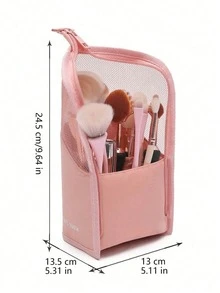 1个立式化妆刷收纳盒，化妆刷整理器，化妆品收纳袋，女士洗漱包，户外海滩度假旅行必备，旅行配件，万圣节礼物，圣诞节礼物，生日礼物 - 彩色 - 查看 10