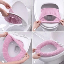 1pc Soft & Warm Toilet Seat Cover, Washable Thickened Cushion Suitable For Toilet And Bidet, Anti-Slip Elastic Design, Universal Fit
