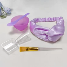 5 قطع/2 قطع مجموعة وعاء خلط قناع السيليكون، أدوات DIY لقناع المسحوق الناعم تشمل الوعاء والعصا وكوب القياس والفرشاة وشريط الشعر، سهلة الاستخدام والتنظيف، بأسلوب صالون، ضرورية لحمام المنزل!