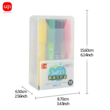 WUQIANNIAN 12/24/36/48 piezas Bolígrafo marcador acrílico de colores para álbum de fotos, manualidades, periódico, DIY, pintura especial, notas, números, resaltador de color, relleno, grafiti, pintura impermeable, temporada de regreso a clases