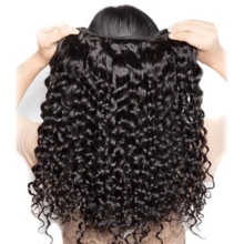 CEXXY 12A Grade Mink Virgin Human Hair Weaving Bundles Brazilian Deep Wave Bundles Human Hair Weft Natural Color Unprocessed Curly Hair Extensions For Women Double Drawn Weft Sew In Bleach And Dye Friendly 10-26 Inch Heat Resistant - SPure Natural - 查看 2