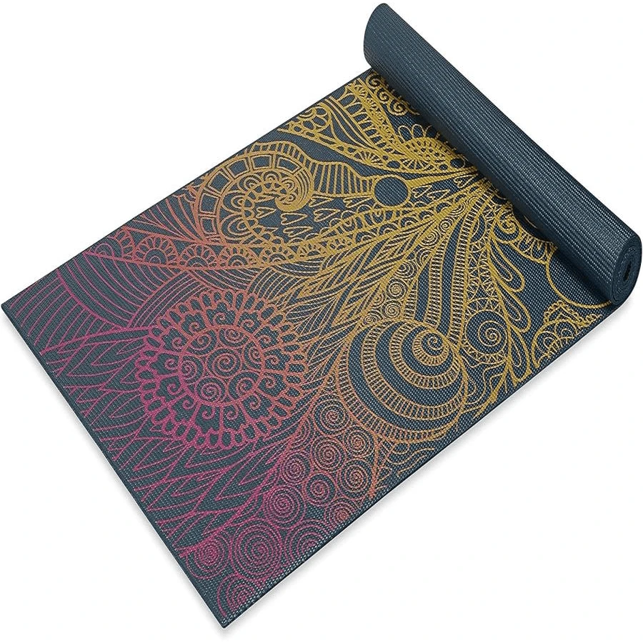 Gaiam Print Yoga Mat, Non Slip Exercise &Amp; Fitness Mat For All Types Of Yoga, Pilates &Amp; Floor Exercises - Champagne - View 1