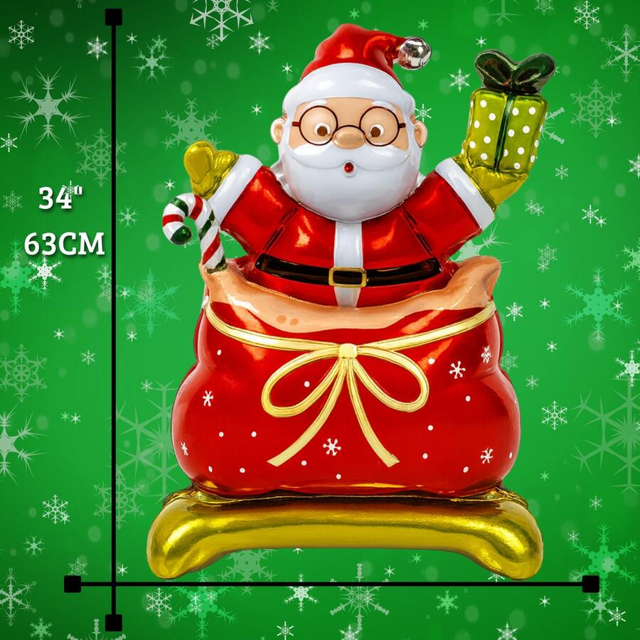 Premium Christmas Foil Metallic Balloon Kit, Merry Christmas Santa Claus Snowman Tree Star, Christmas And Party Decoration, Shop Windows And Events, Use With Air Or Helium, High Gloss Realistic - 金色 - 查看 1
