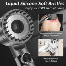 High Pressure Shower Heads With Handheld,Filtered Shower Head,High Flow Even With Low Water,4Modes Filtered Showerhead Power Wash For Hard Water,With 59″Replacement Hose - Grey(9 Piece Set) - View 5