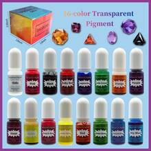 مجموعة صبغات راتنج شفافة 16 لون/علبة، صبغة عالية الشفافية لراتنج الإيبوكسي والراتنج الأشعة فوق البنفسجية لمشاريع المجوهرات والحرف اليدوية الإبداعية، حجم 5 مل