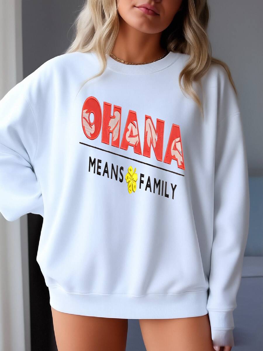 Ohana Means Family Sweatshirt - Lilo And Stitch Shirt Sweatshirt - 白色 - 查看 1
