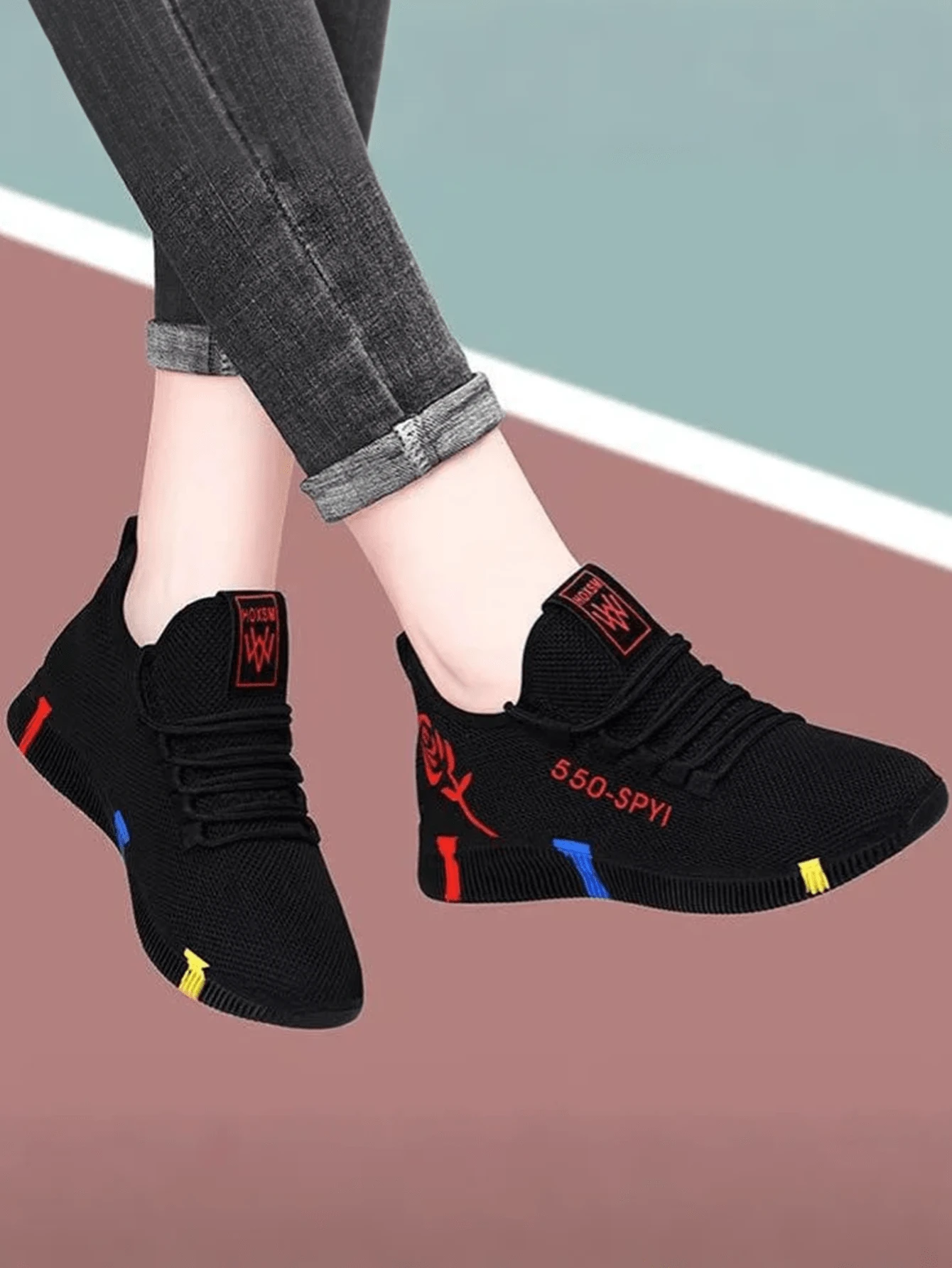 Calzado De Caminata Para Muje,Un Par De Zapatos Deportivos Transpirables De Malla Con Suela De Ligera Para Actividades Al Aire Libre,Nuevas zapatillas deportivas para mujer.Zapatillas deportivas minimalistas con cordones para mujer.Zapatillas De Tenis Para Mujer, Zapatos Comodos Mujer, zapatos deportivos de mujer transpirables con cordones