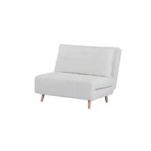 Sofá cama individual plegable compacto color blanco, diseño moderno para sala y dormitorio, mueble funcional, resistente y fácil de combinar y instalar en espacios reducidos - Beis - Ver 2