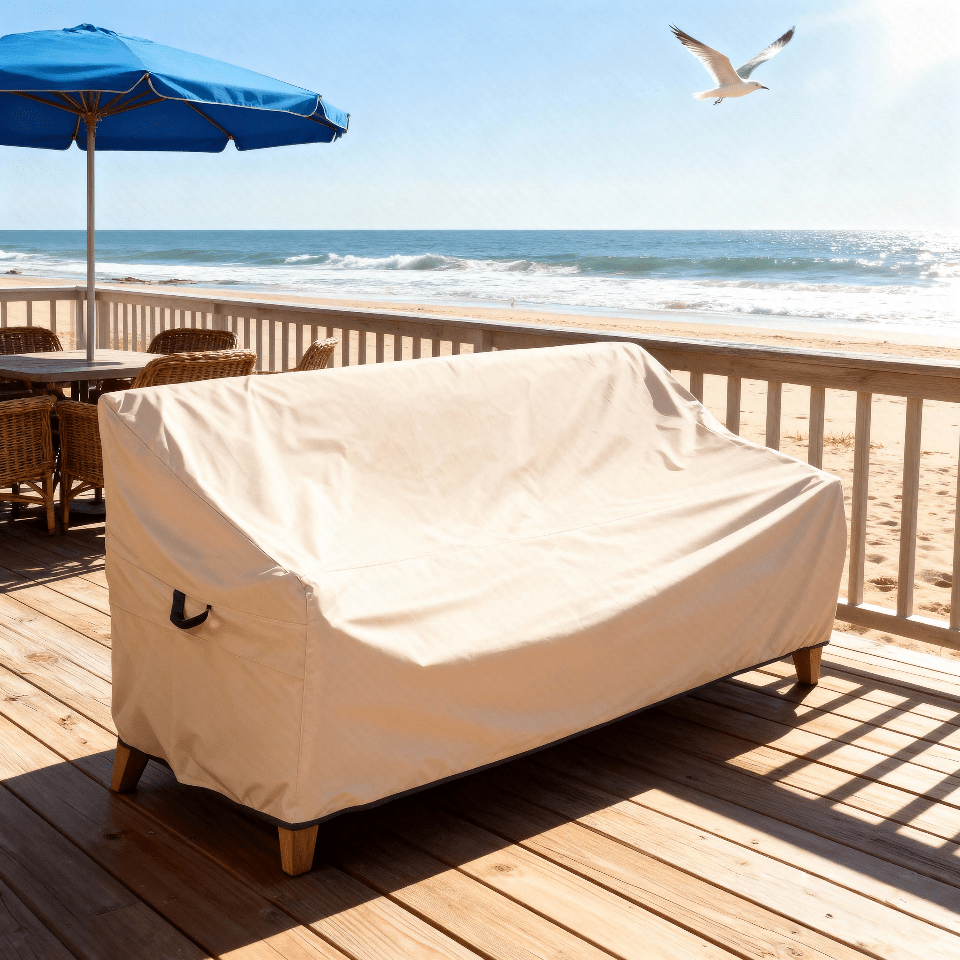Durable Outdoor Sofa Cover - Heavy Duty 900D Oxford Fabric UV & Wind Resistant Patio Bench Cover With Handles - Fits 70"X30"X24"/35"(H) Loveseat - Stylish Protection For Garden, Patio, & Poolside Furniture,Beach,Summer,Vacation,Holiday,Travel Essential,Going Out Tops,Household Items,Mother's Day Gift,Bedroom Decor,Garden,Kitchen Decor,Summer,Beach,Travel Essentials,Room Decor,Squishy,Graduation - Khaki - View 11