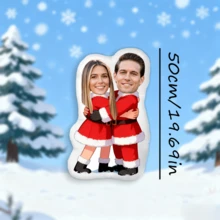1pc Customized 3D Double-Sided Printed Throw Pillow, Christmas Couple Can Customize Your Face, Body Or Celebrity Photo, Knitted Polyester Fabric, Full Wrap Personalized Portrait, Plush Customized Pillow With Your Pet Photo - Ideal Gift For Animal Lovers, Double-Sided Creative Design, Perfect For Decorating Your Living Room Or Bedroom, Made Of High-Quality Polyester Fiber, Machine Washable. - Multicolor - View 27