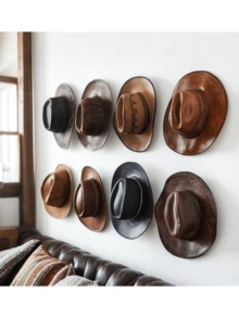 Wall Hat Hook Western Style Cowboy Hat Hanger Baseball Cap Hanger Decor - Multicolor - View 2