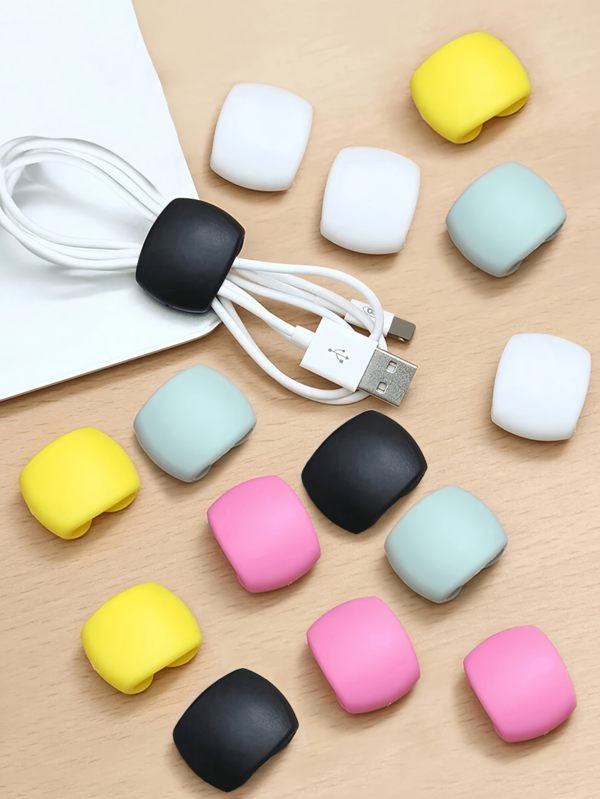 2/5/10pcs Random Color Cable Organizer Clips, Decorative Earphone/Charging Cable Winders, Multi-Function Cord Winders, Back To School