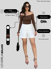 Women's Off-The-Shoulder Blouse Long Sleeve Casual Charming Elegant Evening Party Prom Formal - 鏽棕色 - 查看 6