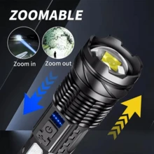 Rechargeable LED Flashlights, 90,000 Lumens Super Bright Handheld Flashlight, 7 Modes With COB Work Light, IPX6 Waterproof, Adjustable Tactical Flash Light For Home,Camping And Emergencies(2Pack Black) - 黑色 2Pack - 查看 2
