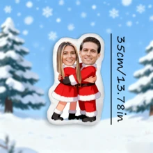 1pc Customized 3D Double-Sided Printed Throw Pillow, Christmas Couple Can Customize Your Face, Body Or Celebrity Photo, Knitted Polyester Fabric, Full Wrap Personalized Portrait, Plush Customized Pillow With Your Pet Photo - Ideal Gift For Animal Lovers, Double-Sided Creative Design, Perfect For Decorating Your Living Room Or Bedroom, Made Of High-Quality Polyester Fiber, Machine Washable. - Multicolor - View 26