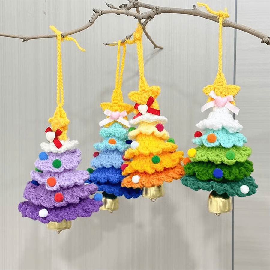 Christmas Tree Ornament - Handmade Crochet Bell, Christmas Decoration, Holiday Creative Gift, Hanging Decor