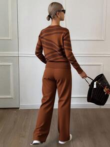 Women Sweater Co-Ords - Brown - View 2