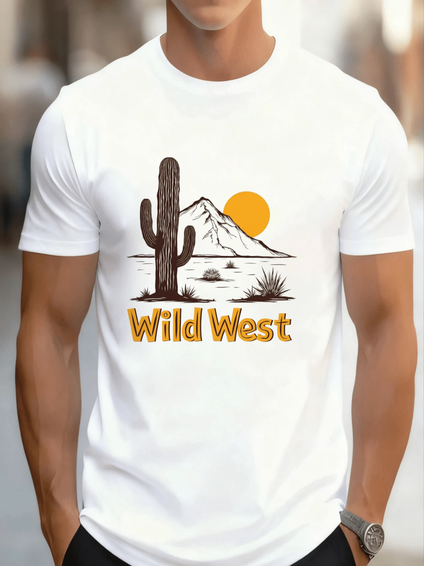 Camiseta de Hombre de Algodón de Manga Corta Estilo Impreso Cómoda y Agradable para la Piel Adecuada para Compras y Viajes Todo Forma - Blanco - Ver 1