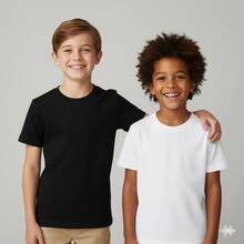 Kit 2 Camisetas Pré Adolescente  Menino Algodão Básica Branca Preta