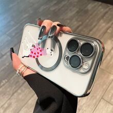 Funda magnética con diseño de perro y lentes, compatible con carga inalámbrica magnética. Compatible con phone 16 Pro Max, 16, 15 Pro, 14, 14 Plus/14 Pro Max, 13, 13 Pro, 12 Pro, 11/11 Pro y la serie Pro. ¡Un regalo perfecto para amigos, cumpleaños y fiestas! - Plateado - Ver 1