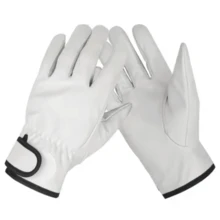 1 Pair Goatskin Leather Work Gloves – Durable Impact-Reducing Safety Gloves For Industrial And Home Use