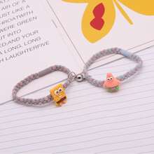 1 Pair SpongeBob Squarepants Couple Bracelets - Cute Cartoon Magnetic Bracelet, Magnetic Rubber Band Bracelet, Girlfriend/Boyfriend Gift, Unisex - Multicolor - View 9