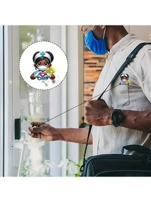 1 pieza Portacarnet retráctil de enfermera con clip para identificación, para etiqueta de nombre de enfermera, anatomía, enfermería, médico, RN, LPN, asistente médico, gancho de presión de color aleatorio