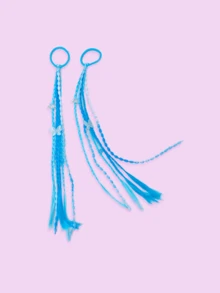 1 par de coleteros de peluca coloridos, lazos de pelo dulces y frescos, bandas de pelo trenzadas para mujeres